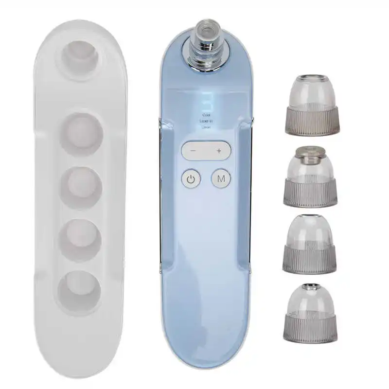 

Small Bubble Pore Cleaner Light Blue 3 Gears Electric Remove Blackhead Face Cleaning Machine
