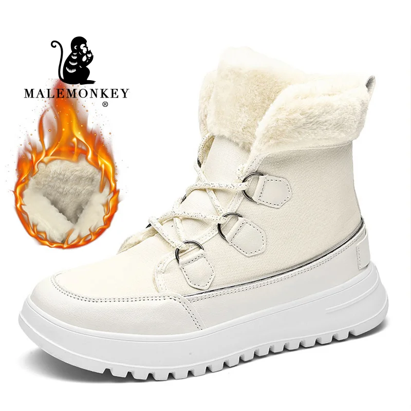 

Winter Snow Boots Women Warm Ankle Boots 2021 Fashion Classic Snow Boots Outdoor Platform Lace Up Ankle Booties Female