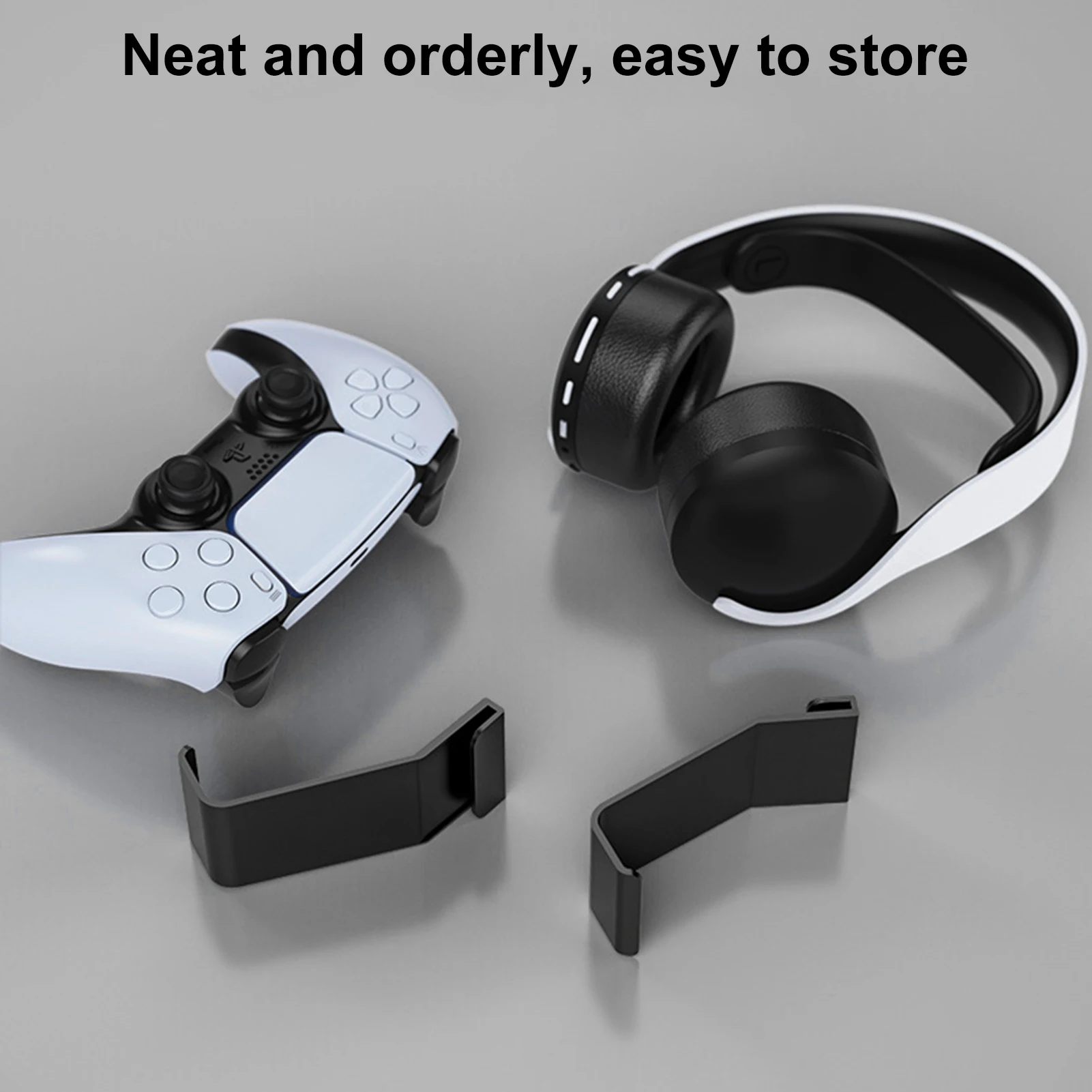 

2 Pcs Bracket For PS5 Accessories Headphone Holder Game Controller Stand Gamepad Storage Hanger Rack For PS5 Console Mount