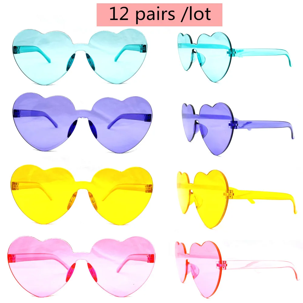 Оптовая продажа 12 пар микс прозрачный Карамельный цвет оправы Солнцезащитные