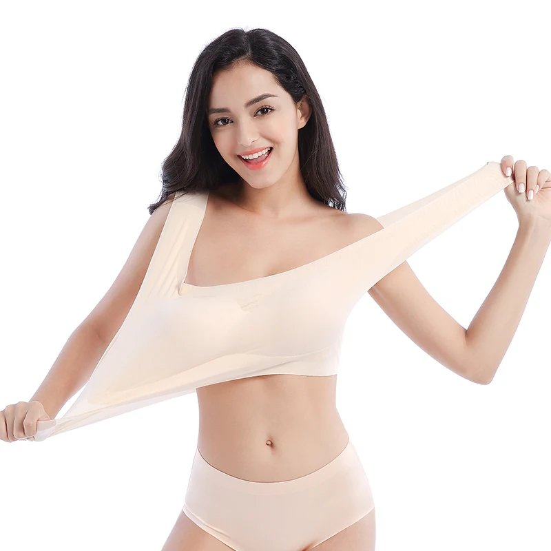 Бесшовный Женский бюстгальтер с мягкими вставками Белье для сна Удобный