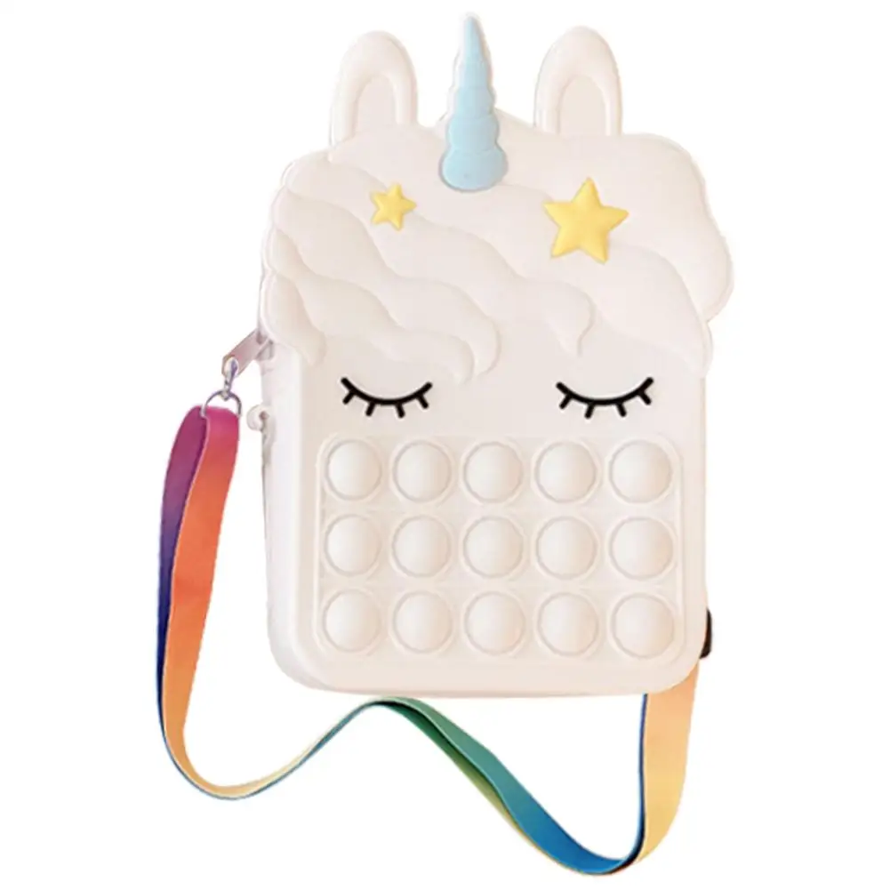 

Push Bubble Shoulder Bag Crossbody Bag with Chain Squeeze Puzzle Sensory Toy Pressure Relief Anti-Anxiety Anti-Stress AutismGift