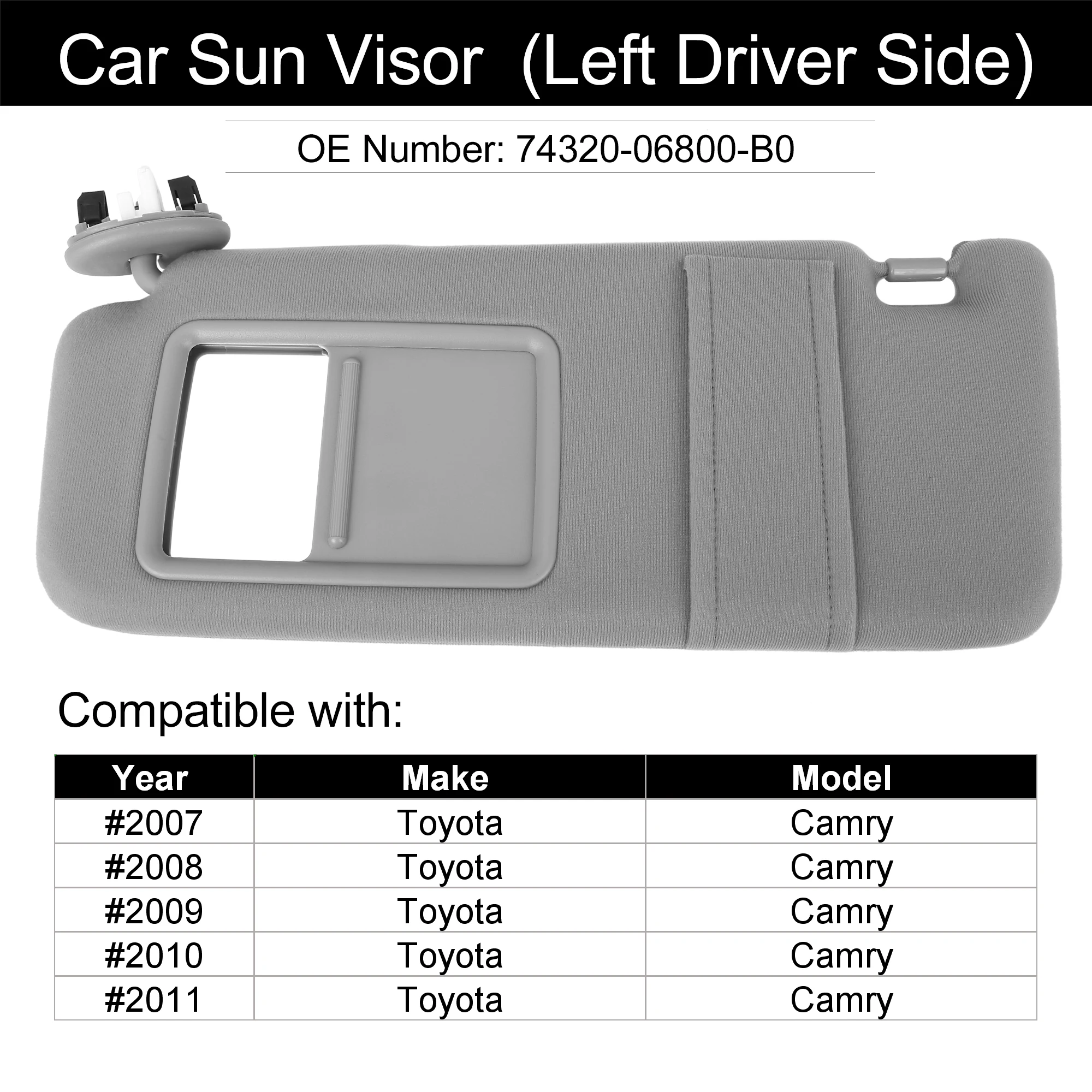 Автомобильный солнцезащитный козырек X Autohaux для Toyota Camry 07 11 w/ Sunroof 74320 06800 B0