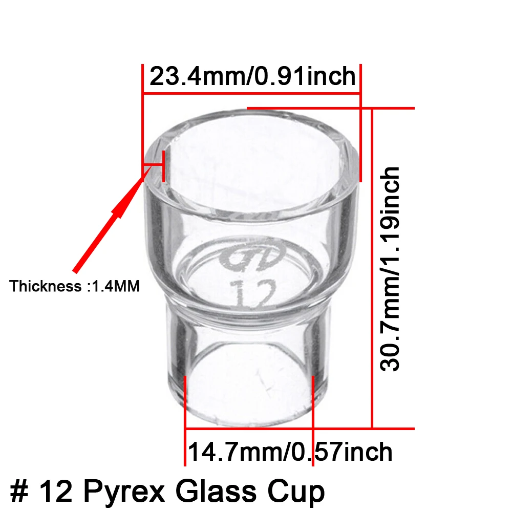 7 шт. сварофонарь TIG газовая линза Pyrex Для WP17 WP18 WP26 12 стеклянные колпачки
