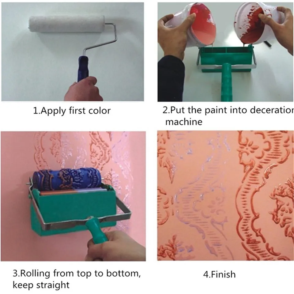wall decoration paint roller 5 rubber brush tools roll for wallpapering room house wallpaper modern decor painting machine free global shipping