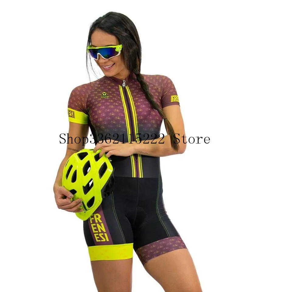 Bicicleta Frenesi для женщин Велоспорт Джерси Высокое качество сексуальный боди skinsuit Триатлон roupa ciclismo speedsuit комбинезон велосипедный - Цвет: as picture