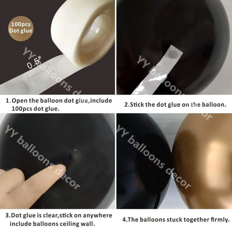 

Baby Shower Balloon Garland Arch Kit DIY Chrome Gold Latex Black Balloon Wedding Hawaiian New Year Party Birthday Globos Decor