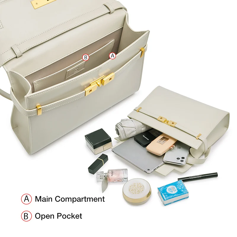 foxer 2021 gentlewoman shoulder bags bag fashion all match leather luxury messenger bag large capacity office women bag summer free global shipping