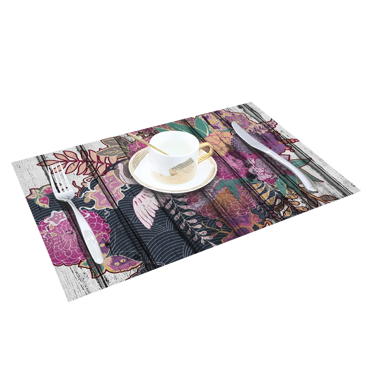 4/6 шт древесины весенний цветок кран Кухня набор столовых ковриков подкладок