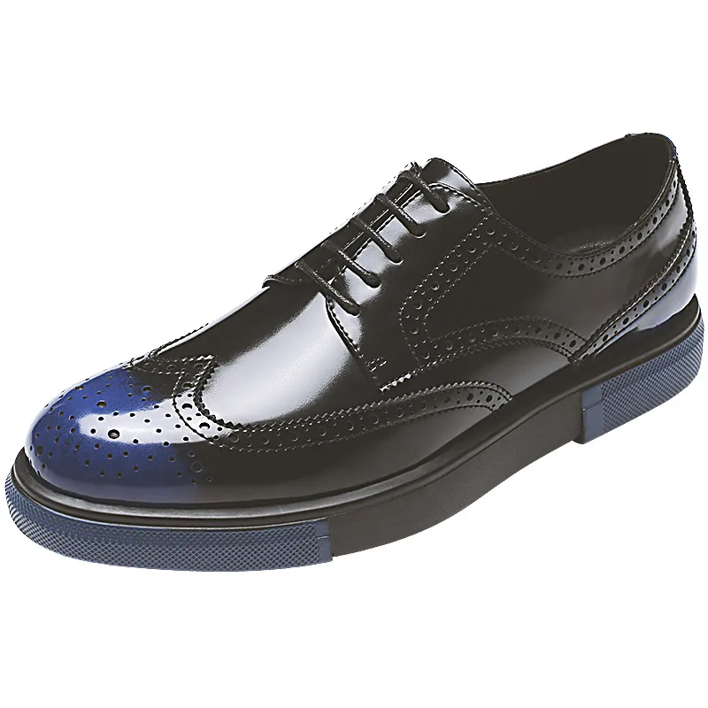 

Yomior Fashion Split Leather British Men Shoes Casual Lace-Up Formal Dress Flats Business Loafers Wedding Oxfords Brogue Shoes