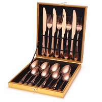 gold tableware sets tainless steel cutlery set rose gold cutlery set 16 pieces fork spoon knife dinner set complete dropshipping