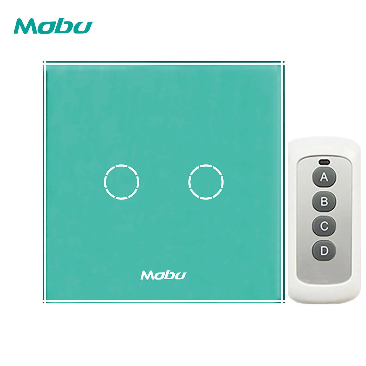 Green Y602B Mobu EU/UK стандартный настенный светильник сенсорный выключатель, использовать с пультом дистанционного управления 2Gang 1-way переключатель с дистанционным управлением - Цвет: Green Y602B