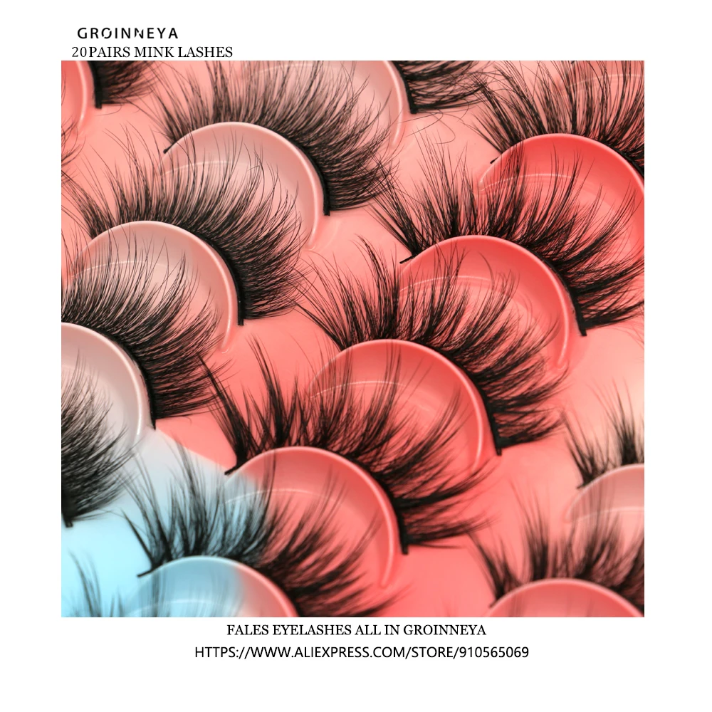 Ресницы GROINNEYA 3D норковые ресницы пушистые мягкие натуральные перекрестные для