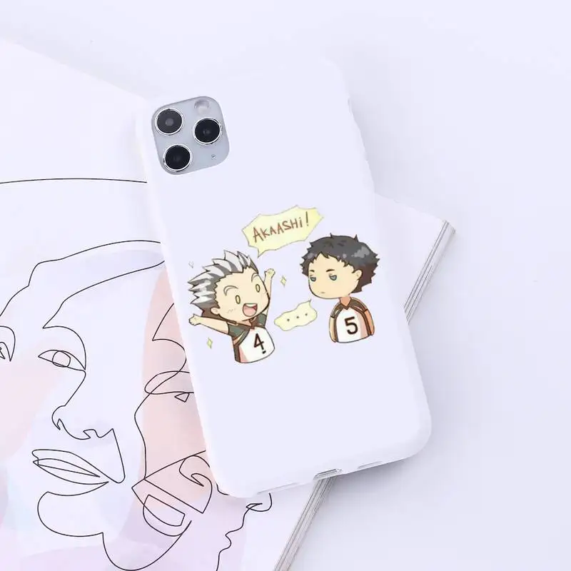 

HAIKYUU!! School badge style Phone Case Candy Color for iPhone 6 7 8 11 12 s mini pro X XS XR MAX Plus