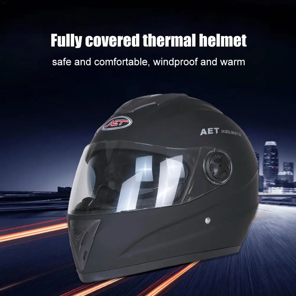 Полнолицевой шлем с двойными линзами мотоциклетный для мужчин и женщин