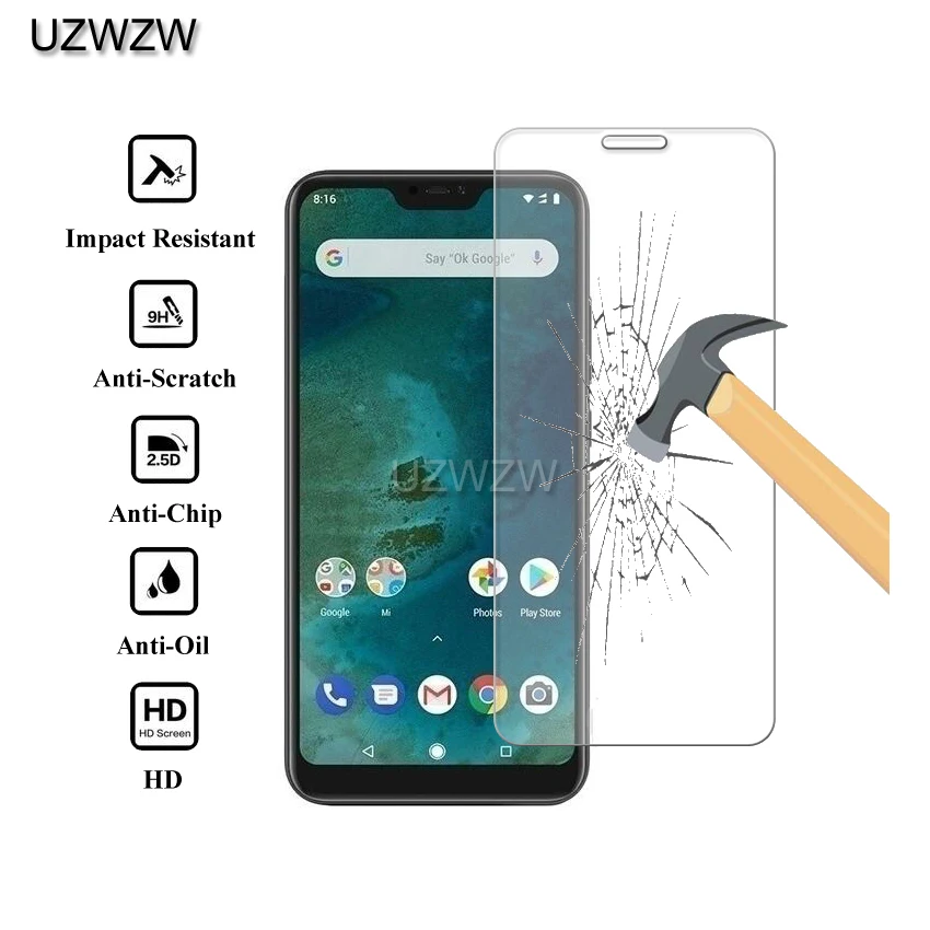 2 шт стекло для Xiaomi mi A2 lite/Red mi 6 Pro закаленное стекло для защиты экрана Защитное стекло для Xiao mi Red mi 6 Pro