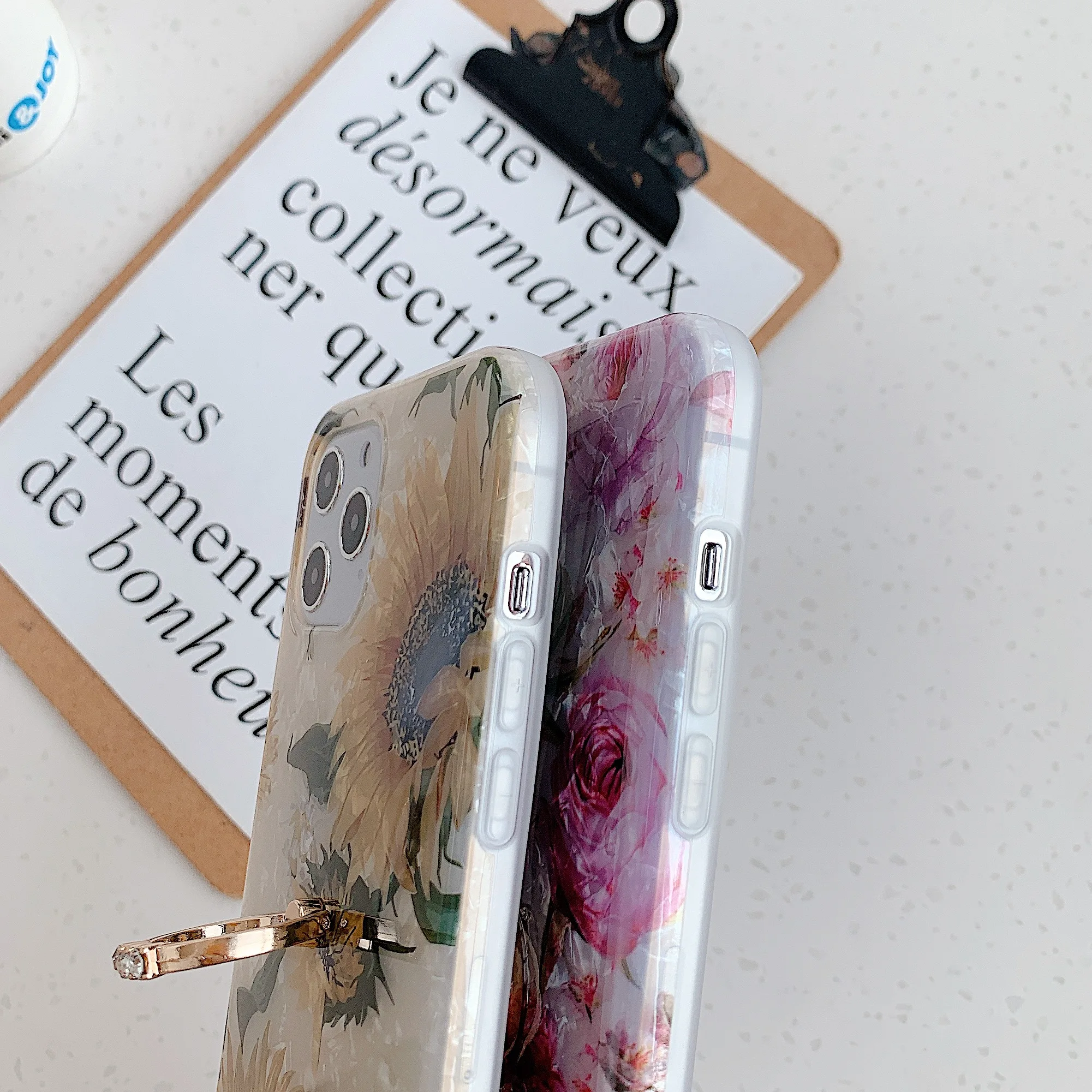

Flower Case for iPhone 12 Mini SE 2020 11 Pro Max XS X XR 6 7 8 Plus Cases Marble Dream Soft Cover with Ring Holder Stand Shell