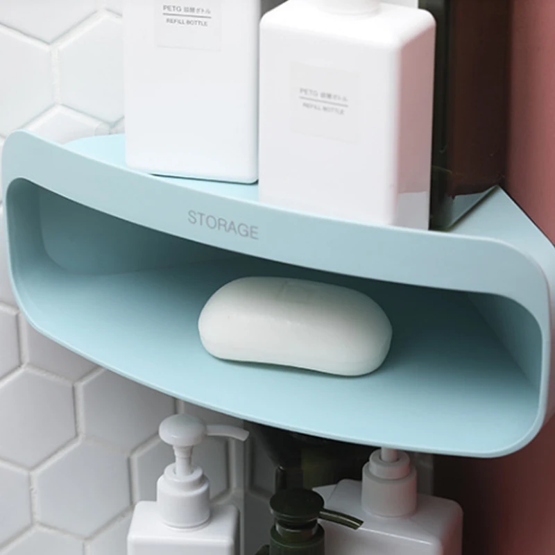 Настенная угловая полка для хранения в ванную комнату пластиковые настенные