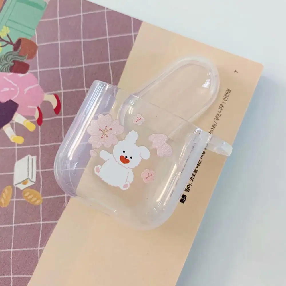 6 Для AirPods чехол с милым мультяшным медведем кроликом чехол для наушников s для Apple Airpods 2 ins стильный Забавный мягкий силиконовый защитный чехол - Цвет: 6