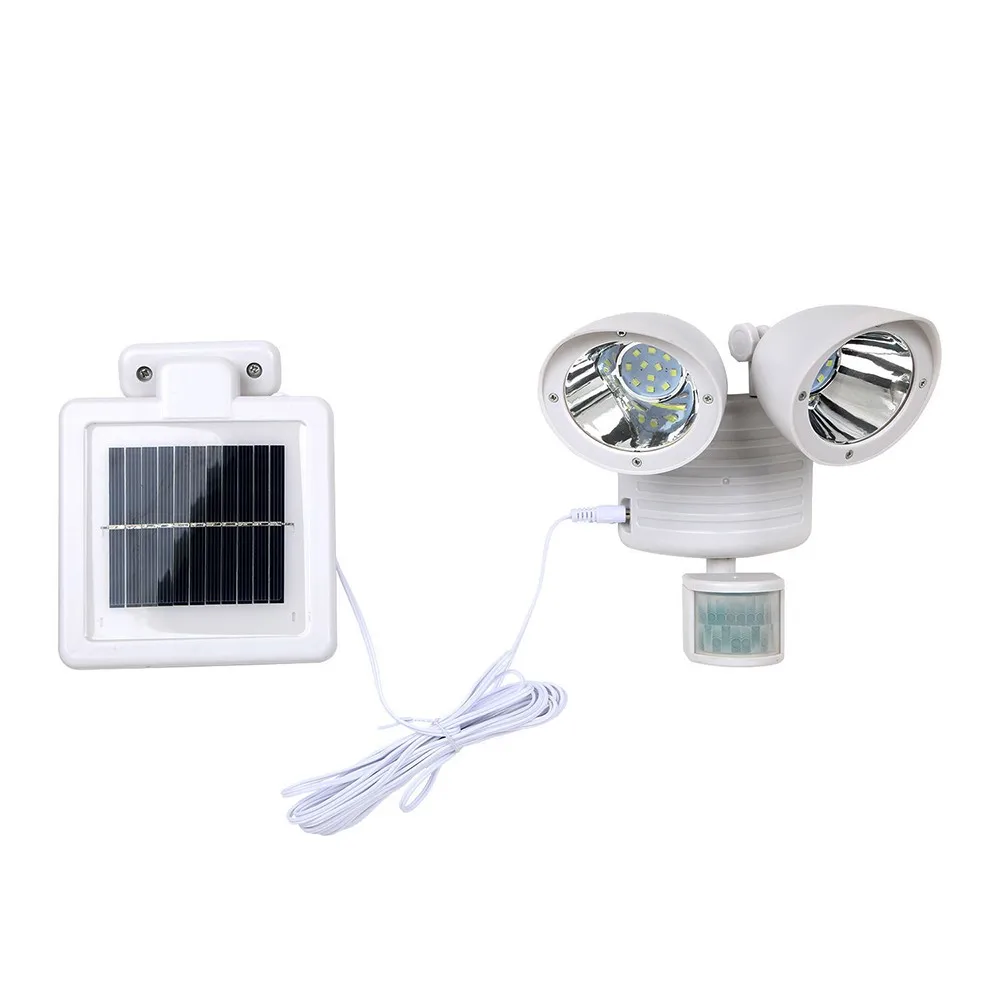 NEWKBO DC5.5V 3W 22 светодиода на солнечных батареях Вращающийся Регулируемый двойной