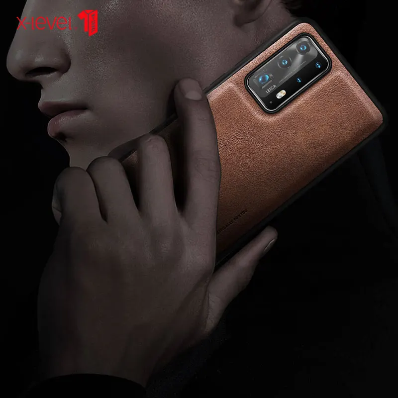 x level luxury leather case for huawei p40 pro p30 original soft silicone edge back phone cover for huawei p40 anti knock case free global shipping