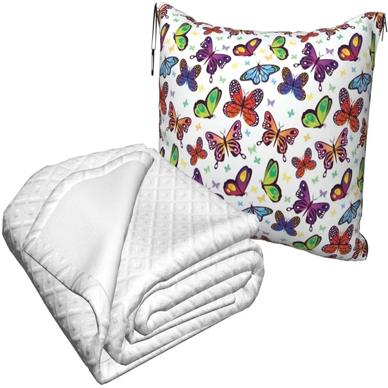 vender Borboletas Viagem Travesseiro Cobertor Dois-em-um Mochila Cinta E Compacto Avião Saco Cintura Suporte 60x43 Polegadas