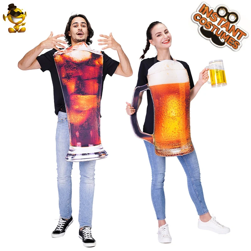 Парные костюмы унисекс для взрослых косплей забавная туника с пивной бутылкой на