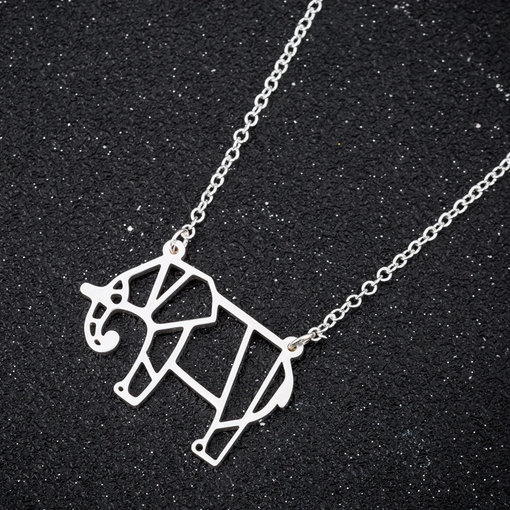 

2021 New Stainless Steel Good Lucky Elephant Necklace Clavicle Chains Necklaces For Women Animal Lover Jewelry Gift