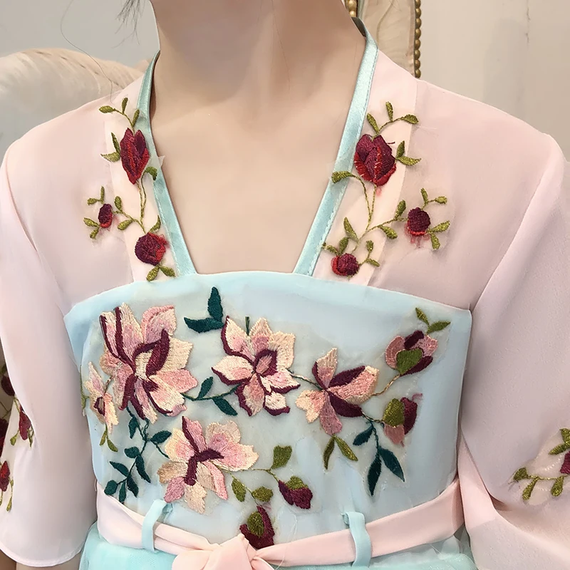 H2494 классическое сказочное платье ханьфу для девочек в китайском стиле летние