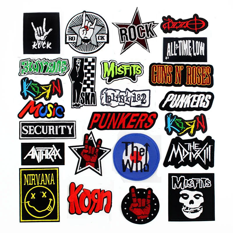 Модные нашивки в стиле рок с музыкальной группой значки вышивкой панк аппликация