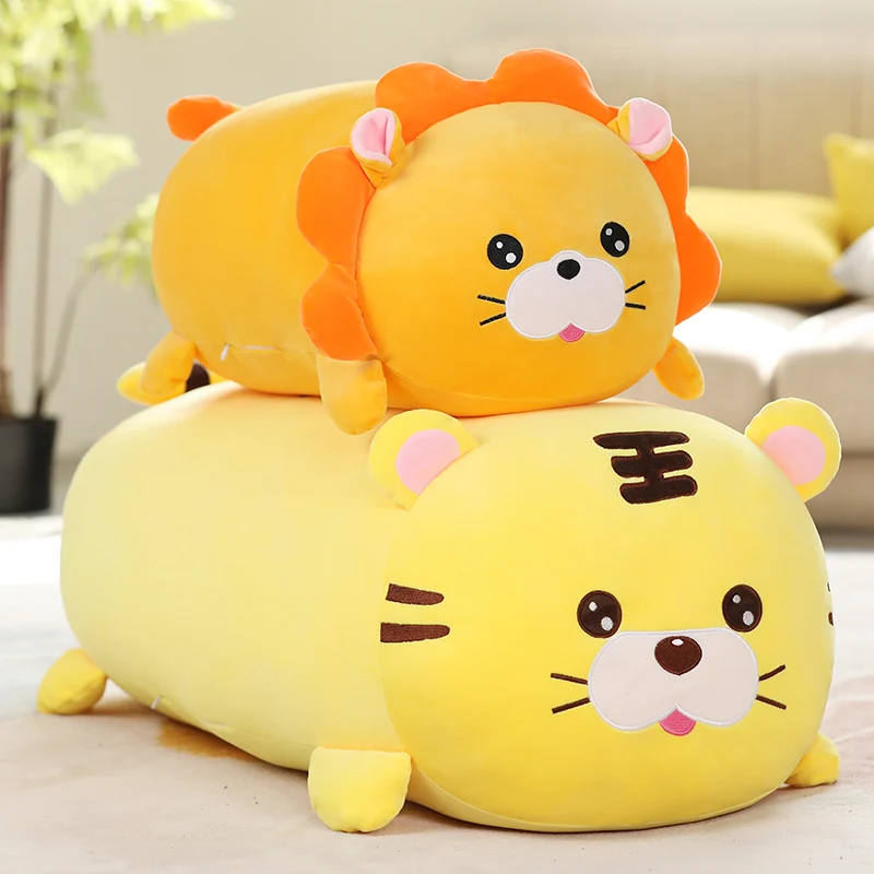 

40/60cm Fluffy Sleeping Pillows Cute Plush Tiger&Lion Toys Stuffed Cartoon Animals Doll Bed Room Decor Kids Girls Lovely Gift