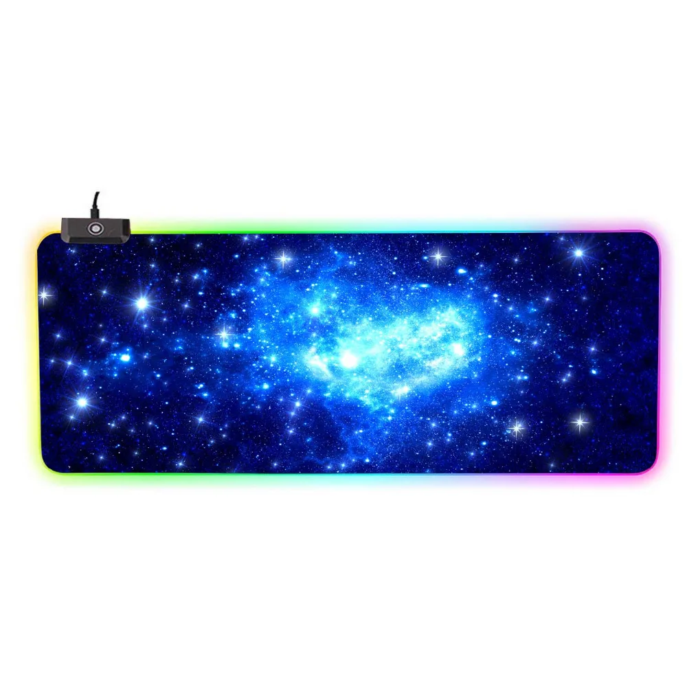 Большой игровой коврик для мыши Besegad с USB проводной светодиодный RGB Цветной