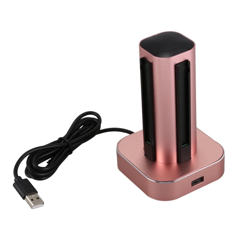 pink 4 в 1 Usb зарядная станция Держатель для Kind переключатель Ns Joy-Con ручка контроллер геймпад Led Зарядное устройство Подставка держатель - Цвет: pink