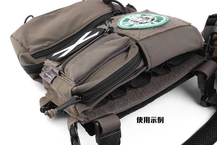 MK3 MK4 Tactical Chest Hanging Mini Zipper Cover Half Long Zipper Cover Tactical Vest Tool Bag