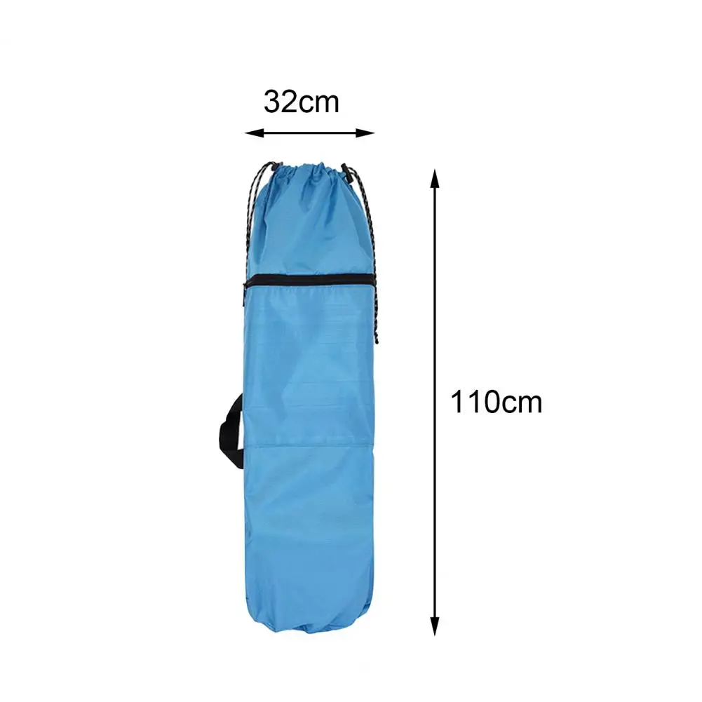

Practical Skateboard Bag Waterproof Canvas Solid Color Camouflage Zip Drawstring Adjustable Strap Longboard Storage Bag
