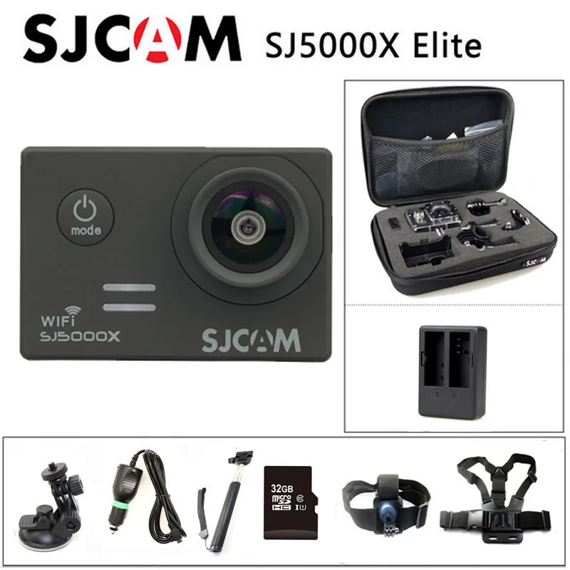 Бесплатная Доставка! Оригинальная Спортивная Экшн камера SJCAM SJ5000X Elite WiFi 4K 24fps 2K 30fps