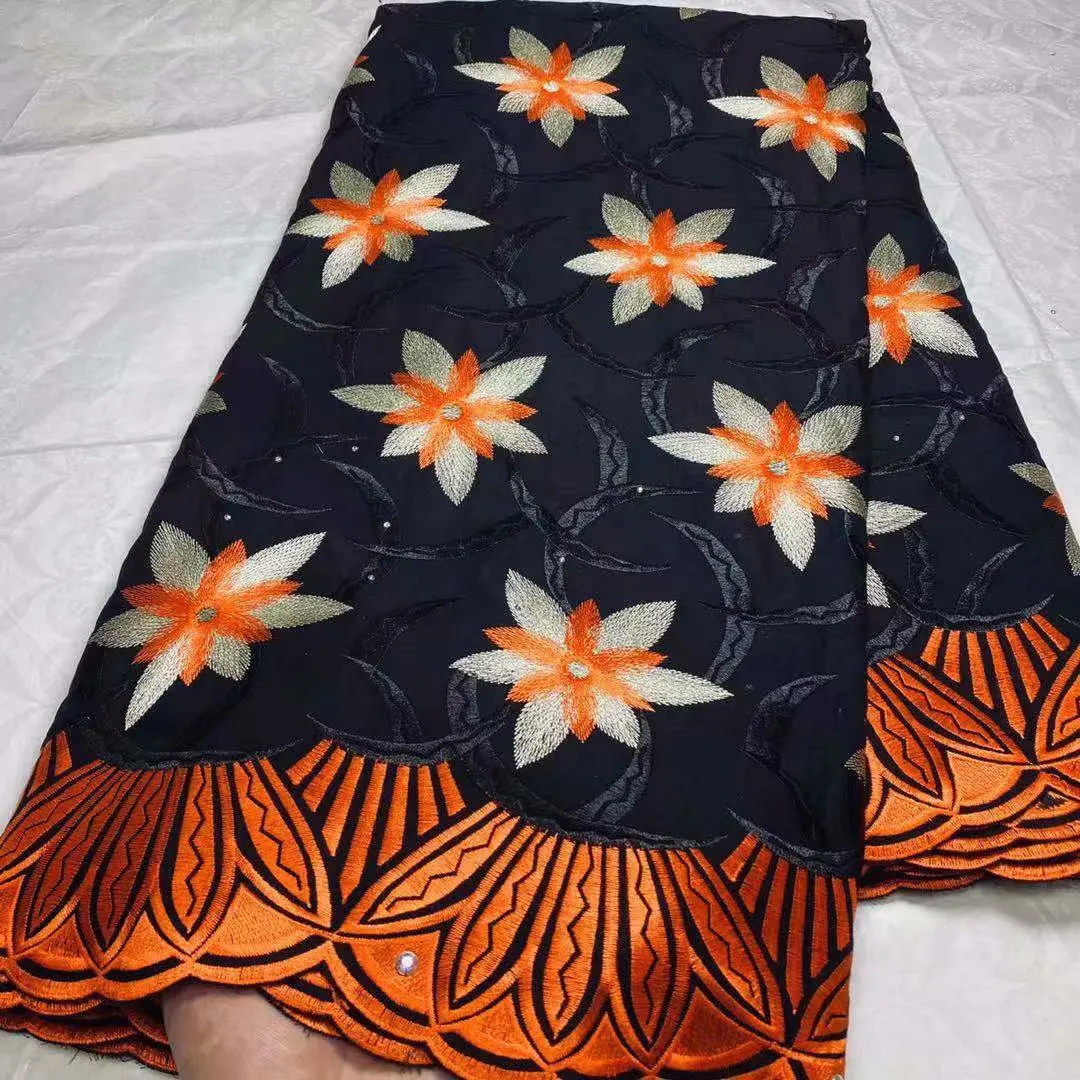 

Новый модный дизайн 5 ярдов африканская швейцарская вуаль кружевная ткань красивое хлопковое кружево хорошее качество хлопковое кружево д...