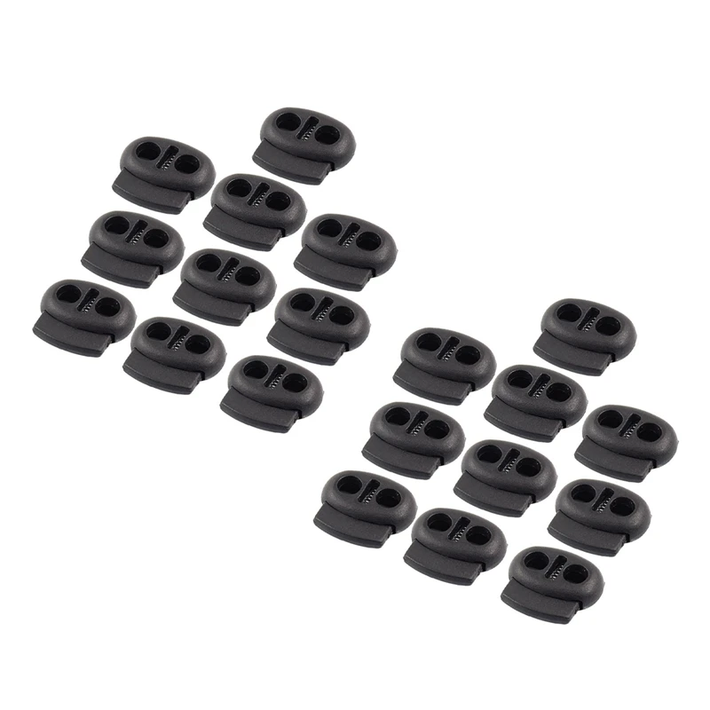 

20 Pcs Spring Stopper Double Holes Cordlocks for Luggage