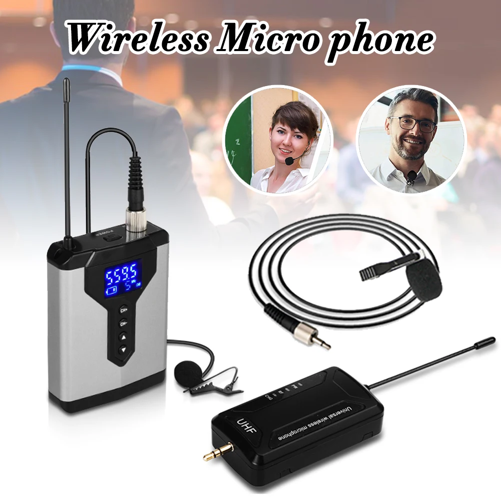 Wireless Lavalier Microphone System Lapel Mic with Rechargeable Bodypack and Receiver Micro Phone for SLR Cameras | Электроника