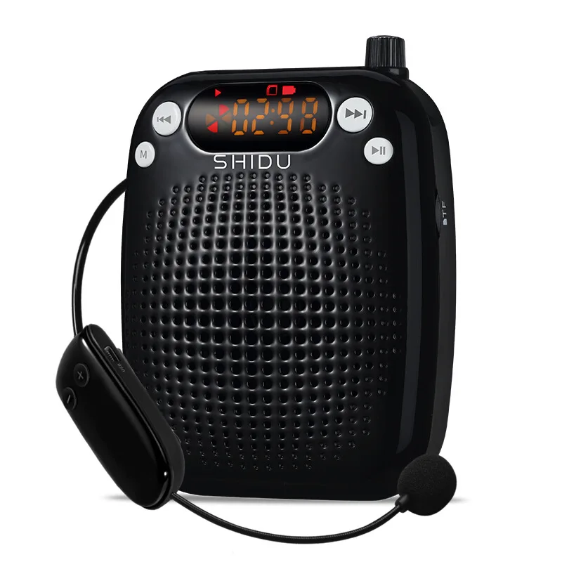 New Portable UHF Megaphone with Mic Wireless Voice Amplifier Support USB AUX TF Music Player Loudspeaker for Teacher Promoter |