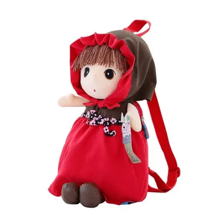 

Cute girl cartoon doll plush bag baby small pretty backpack backpack kindergarten good quality festival Christmas birthday kids