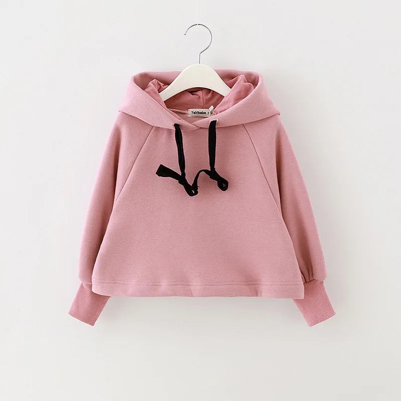 Свитер для девочек на осень и зиму Детские свитшоты повседневные Бархатные Топы