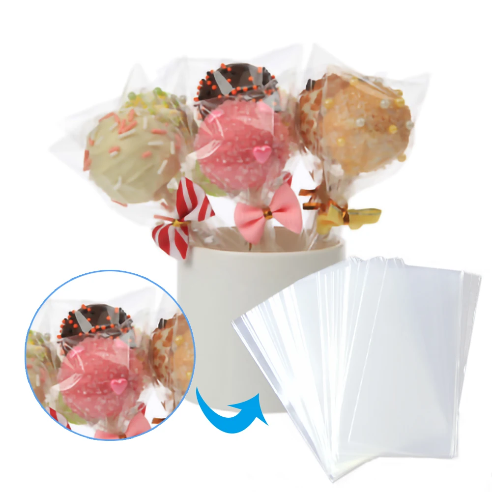 100 шт. пакеты для бисквитов Плоский прозрачный пакет конфет закусок леденцов