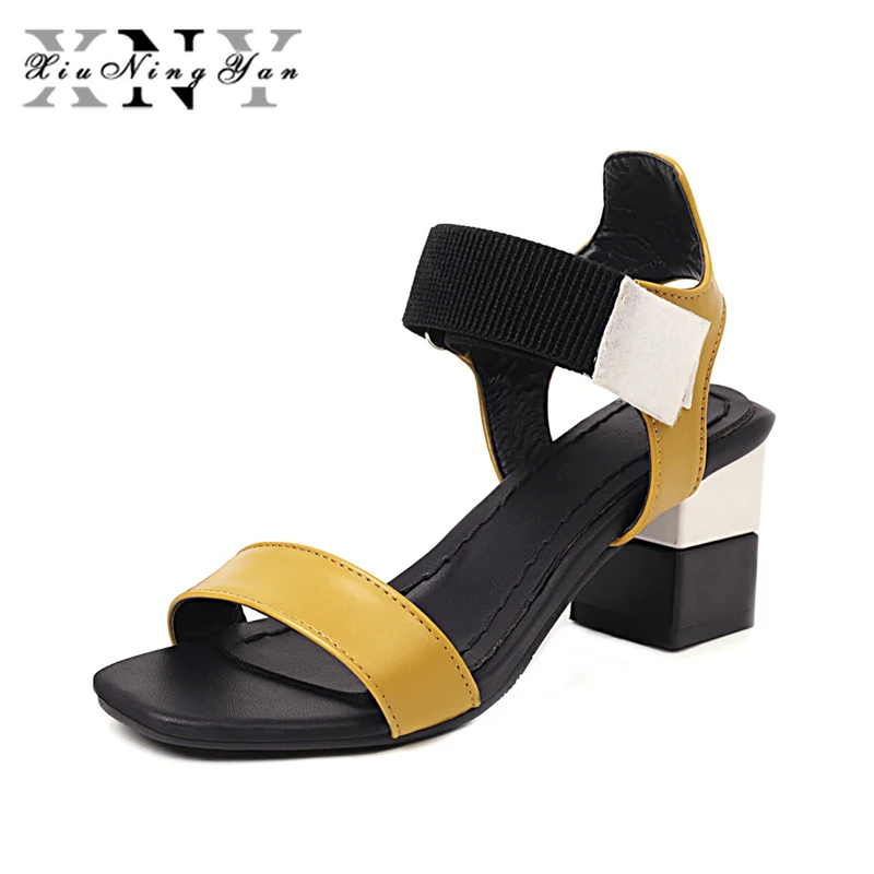 

Fashion Women Sandals Ladies Summer Dress Shoes High-heel Soft Leather Supper Star Female Casual Shoes Woman Plus Size 33-43
