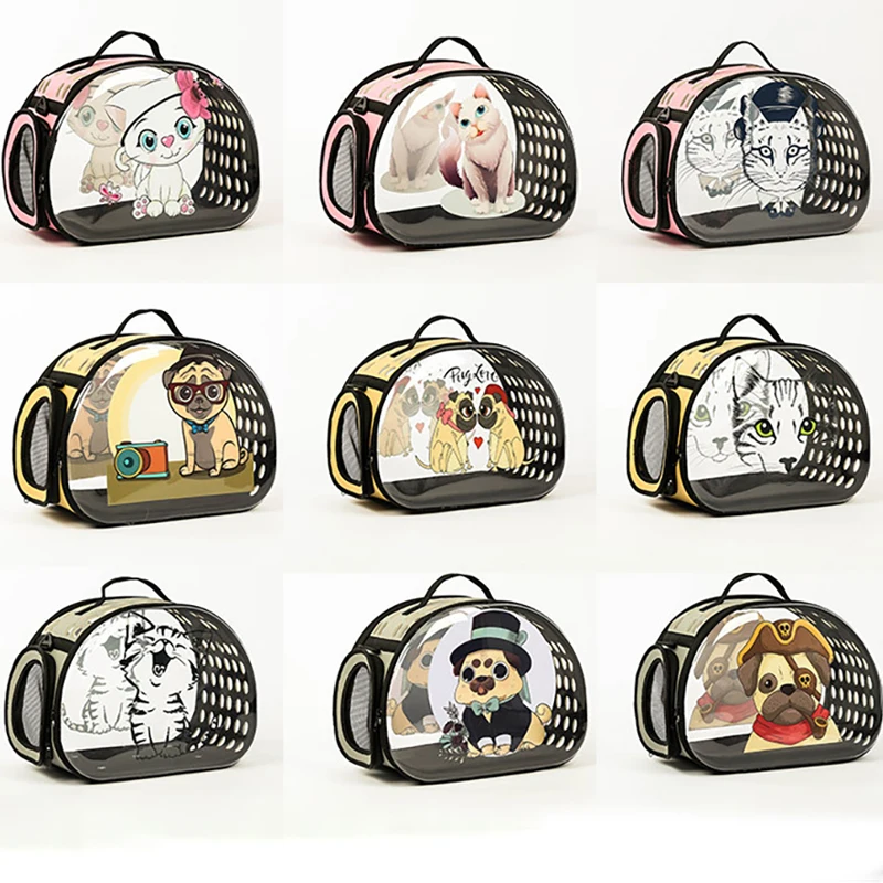 

Foldable Dog Cat Backpack Outdoor Travel Space Capsule Cage Transparent Space Pet Backpacks Breathable Carrying Pet Supplies