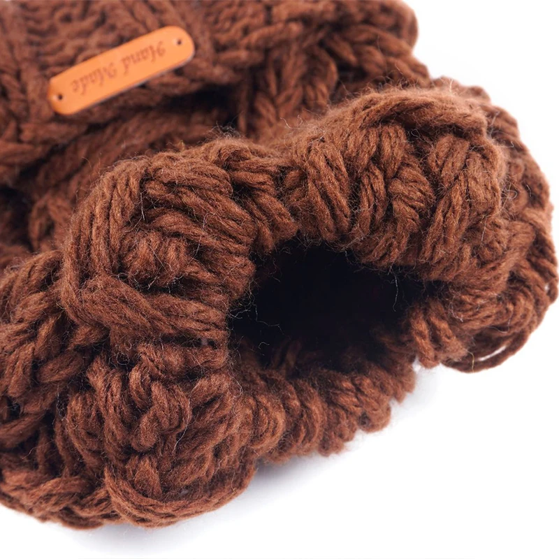 

Women Hat Winter Cap Women's New Knitted Ponytail Hat Woolen Hairband Empty Top Cap Thick Warm Hat Bonnets For Women Designer