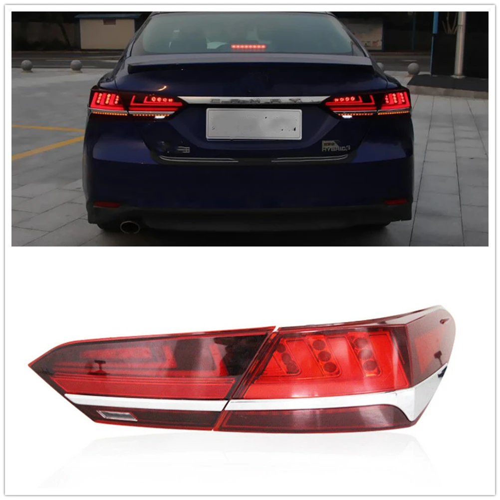 

Rear Lamp Red LED Tail Lamp Assembly Trunk Tailgate Lid Bumper Taillight Bulb Replacement Light For Toyota Camry 2018-2019 Sedan