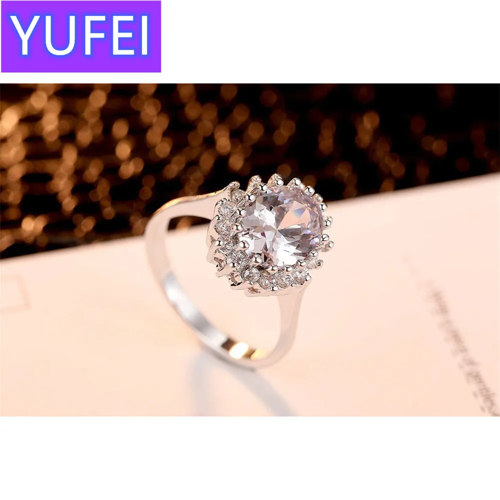 

Princess Diana William Kate Middleton's Created Blue Ring Charms Engagement Wedding Women Jewelry
