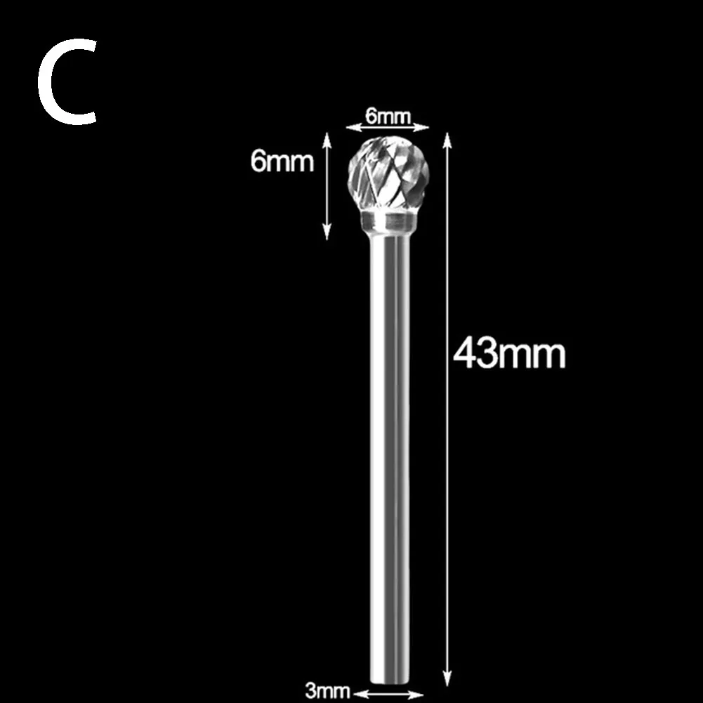 

1pc 3x6mm Tungsten Steel Burrs Rotary Drill Bits Grinder Carving Bit Double Cut For Metalwork Wood Carving Welding Chamfering