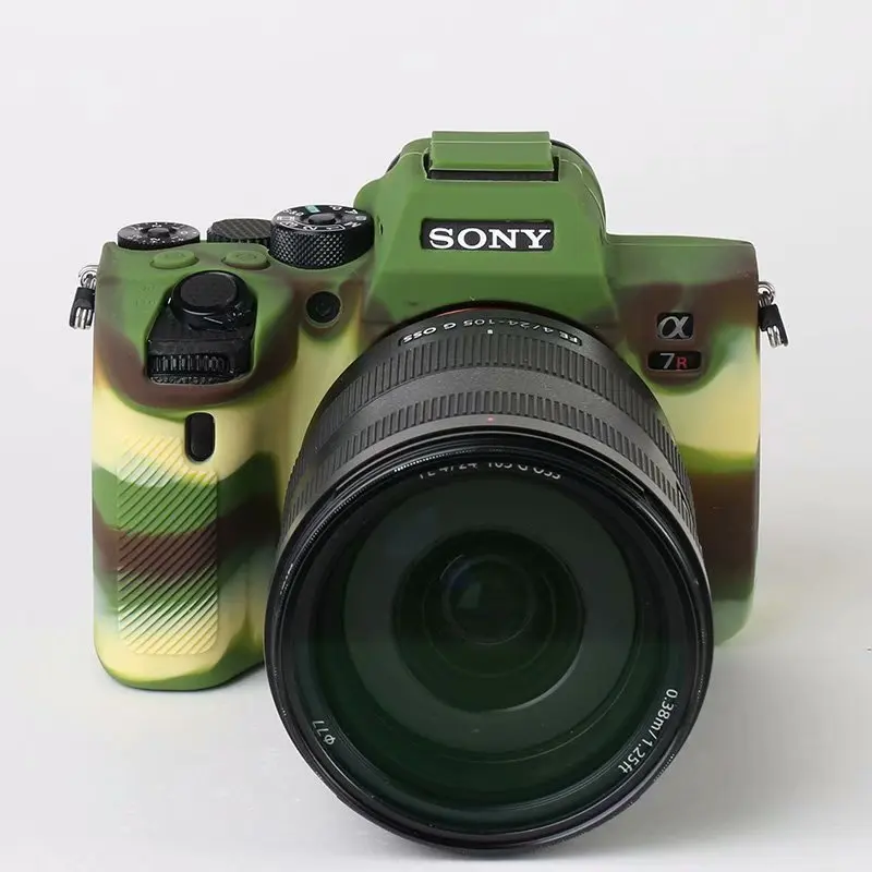 A74 A7R4 camouflage Силиконовая кожа брони чехол корпус протектор для sony A6300/A6400 A7R III/A7M3 A7RM3/A9 ILCE-9/A7R IV A7RM4/A7 II A7M2 - Цвет: A74 A7R4 camouflage